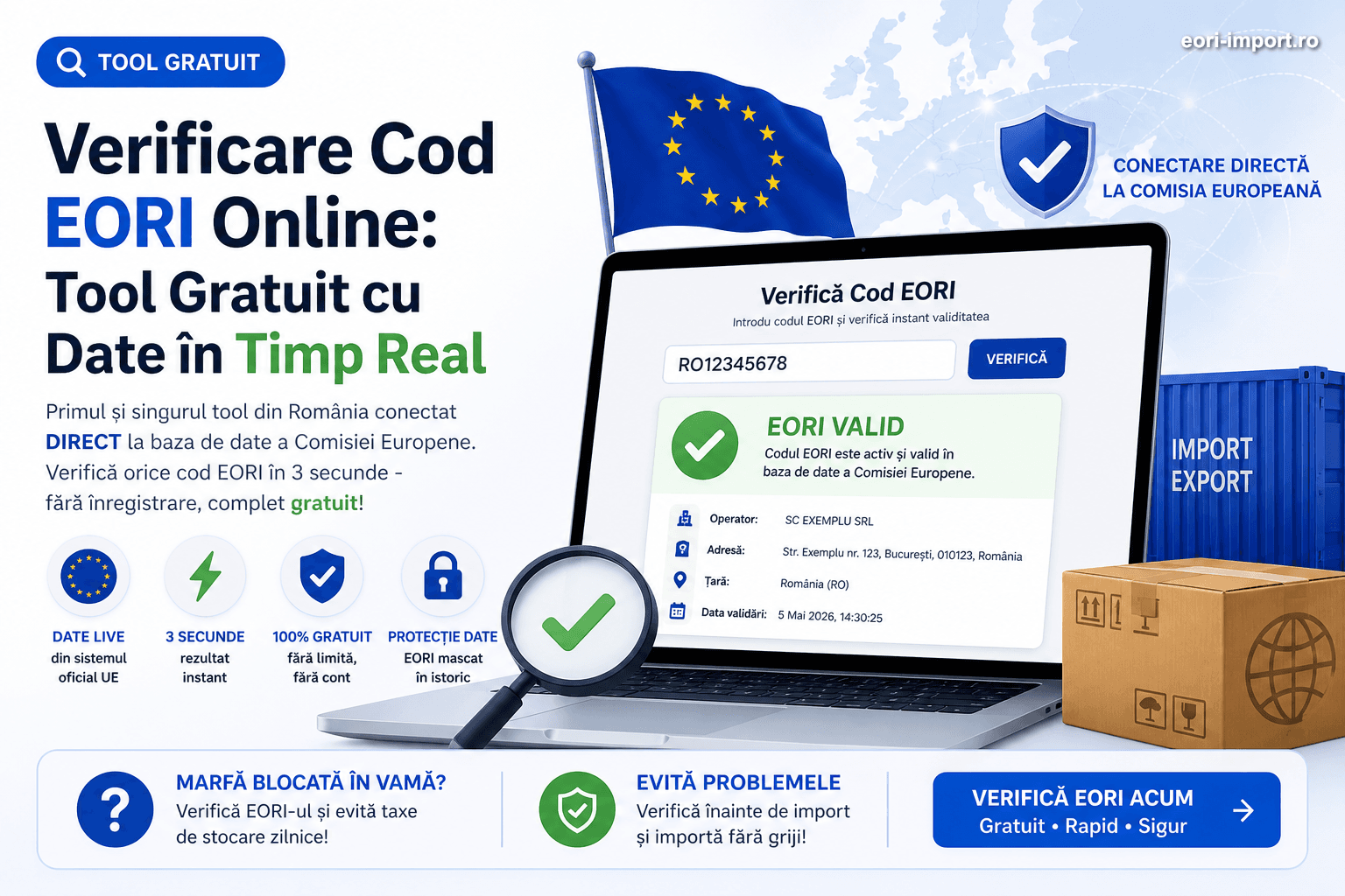Verificare Cod EORI Online: Tool Gratuit cu Date în Timp Real